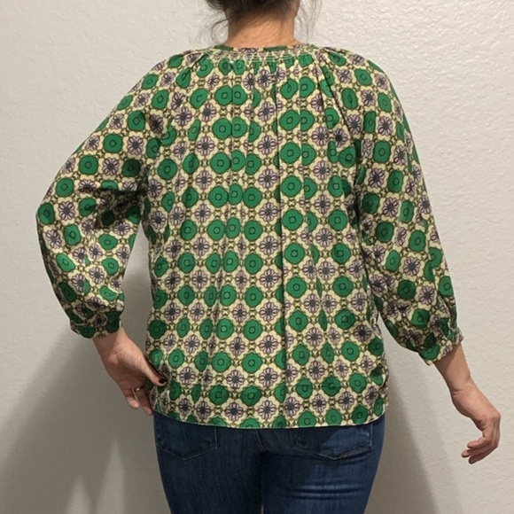 Creme Fraiche Green and Purple Flowy Top - Picture 2 of 7